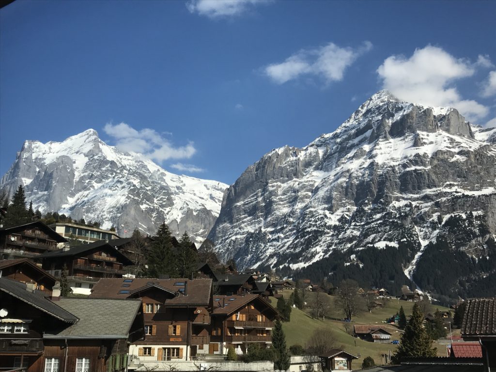 view of mountains from Airbnb in Grindelwald Grund