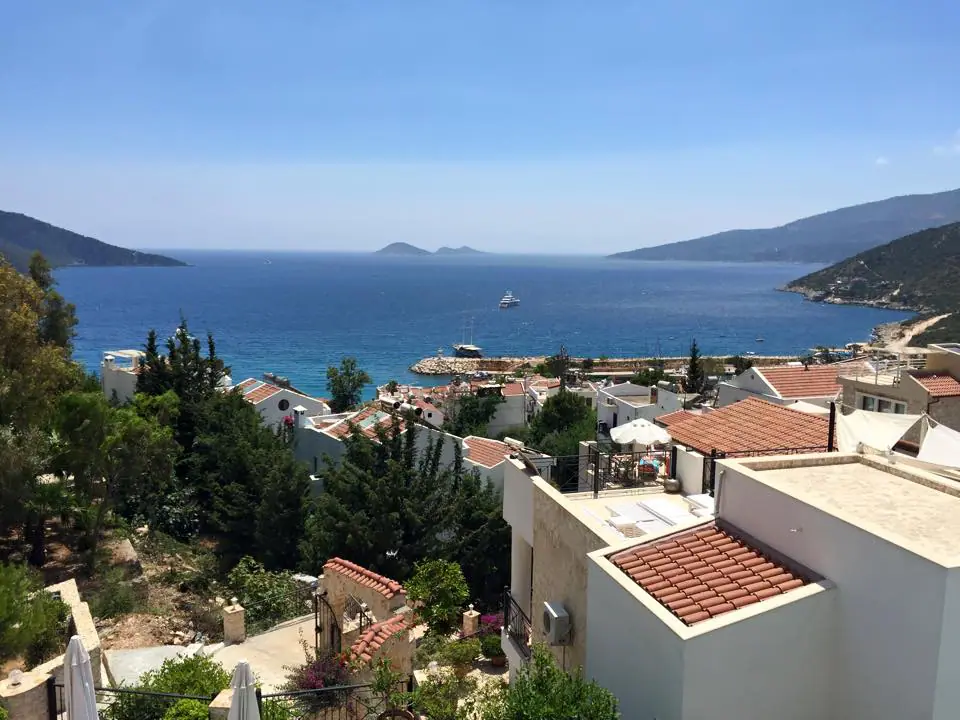 view of sea from balcony in kalkan