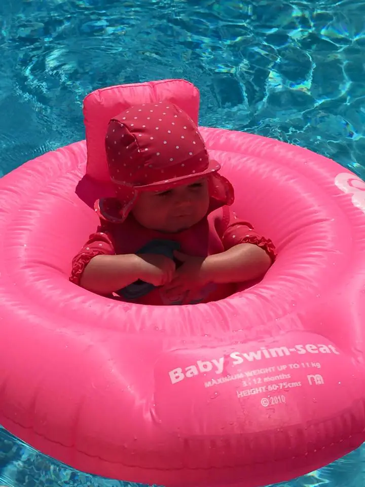 baby in a float 