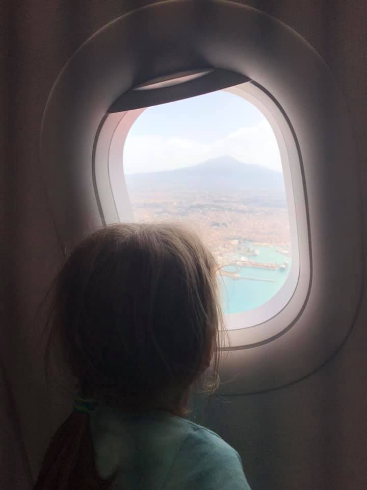 mount etna view from aeroplane when we travelled to Sicily in June with our children