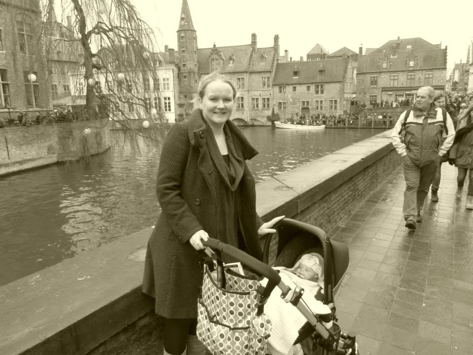 mum with daughter at christmas markets