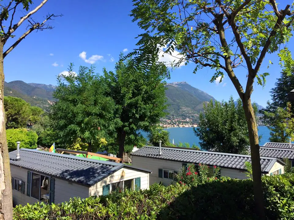 view from cabin to lake garda