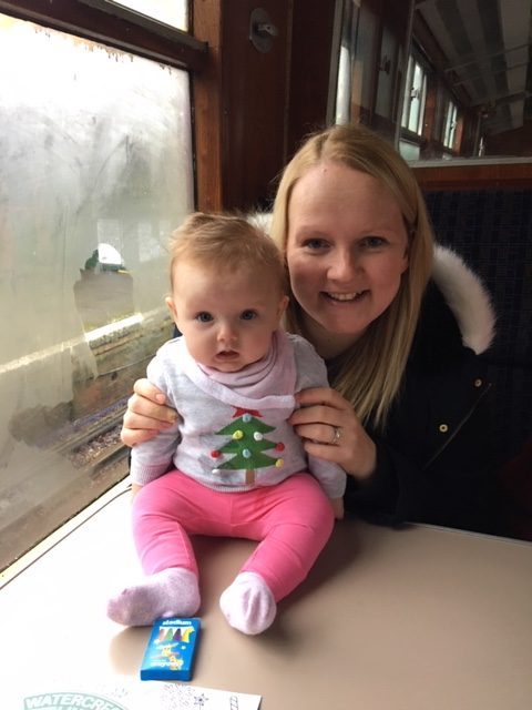 mum and baby on train