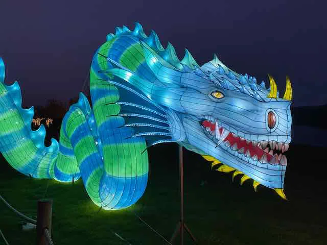 dragon at festival of lights at Longleat