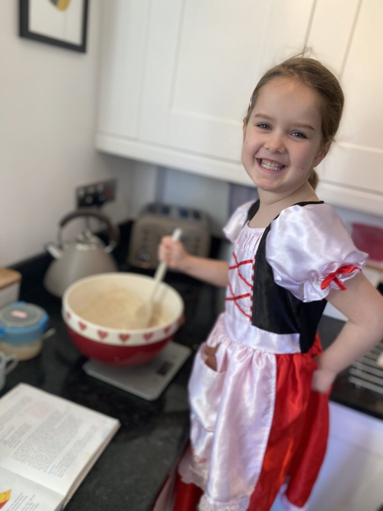 little girl baking