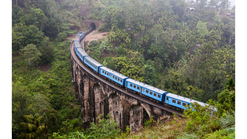 train going over a bridge 