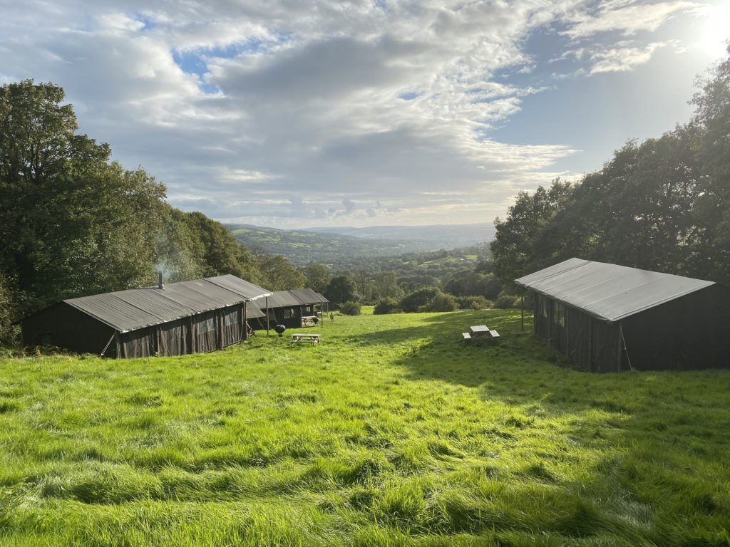 view of glamping tents at the Feather Down Farm, Cwmberach Uchaf Farms TRAVEL REVIEW - Glamping at Cwmberach Uchaf Farm with Feather Down