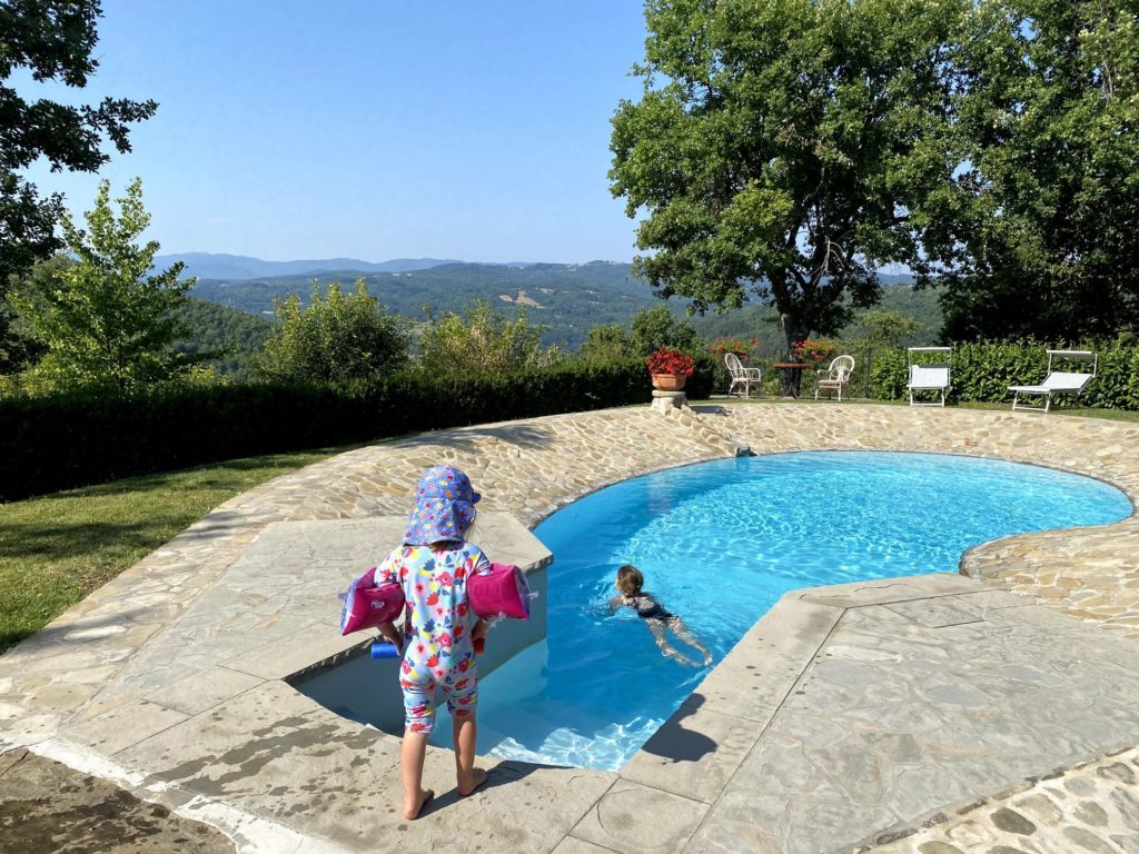 children in pool