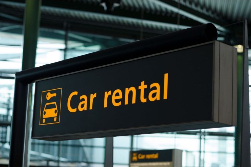 car rental sign