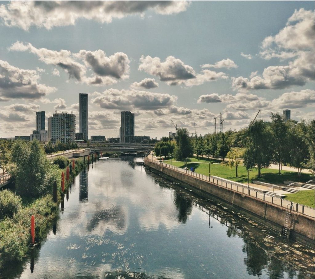 Queen elizabeth country park surrounding a waterway 