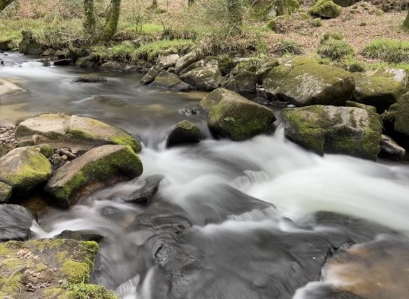 a long exposure photo of golitha falls in south east cornwall 