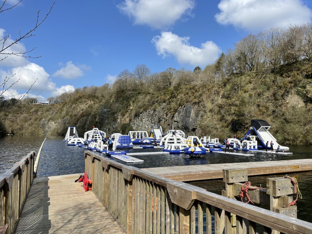 adrenalin quarry in south east cornwalls, aqua park 