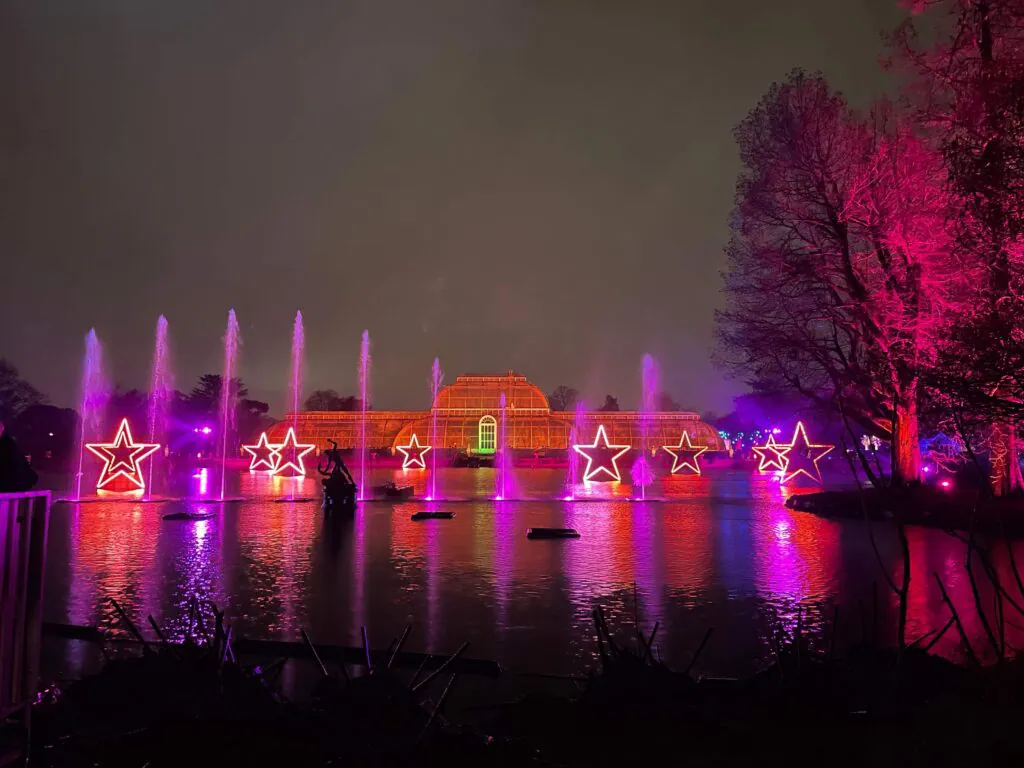 The light and water display at Christmas at Kew 