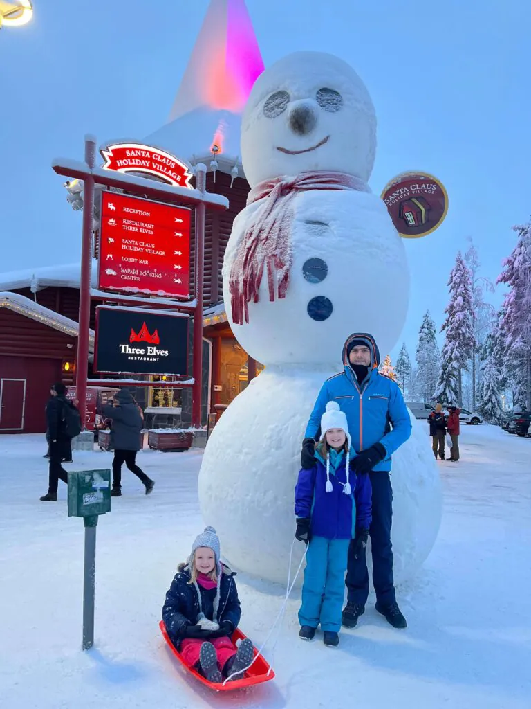 The huge snowman at Santa Claus Village Rovaniemi